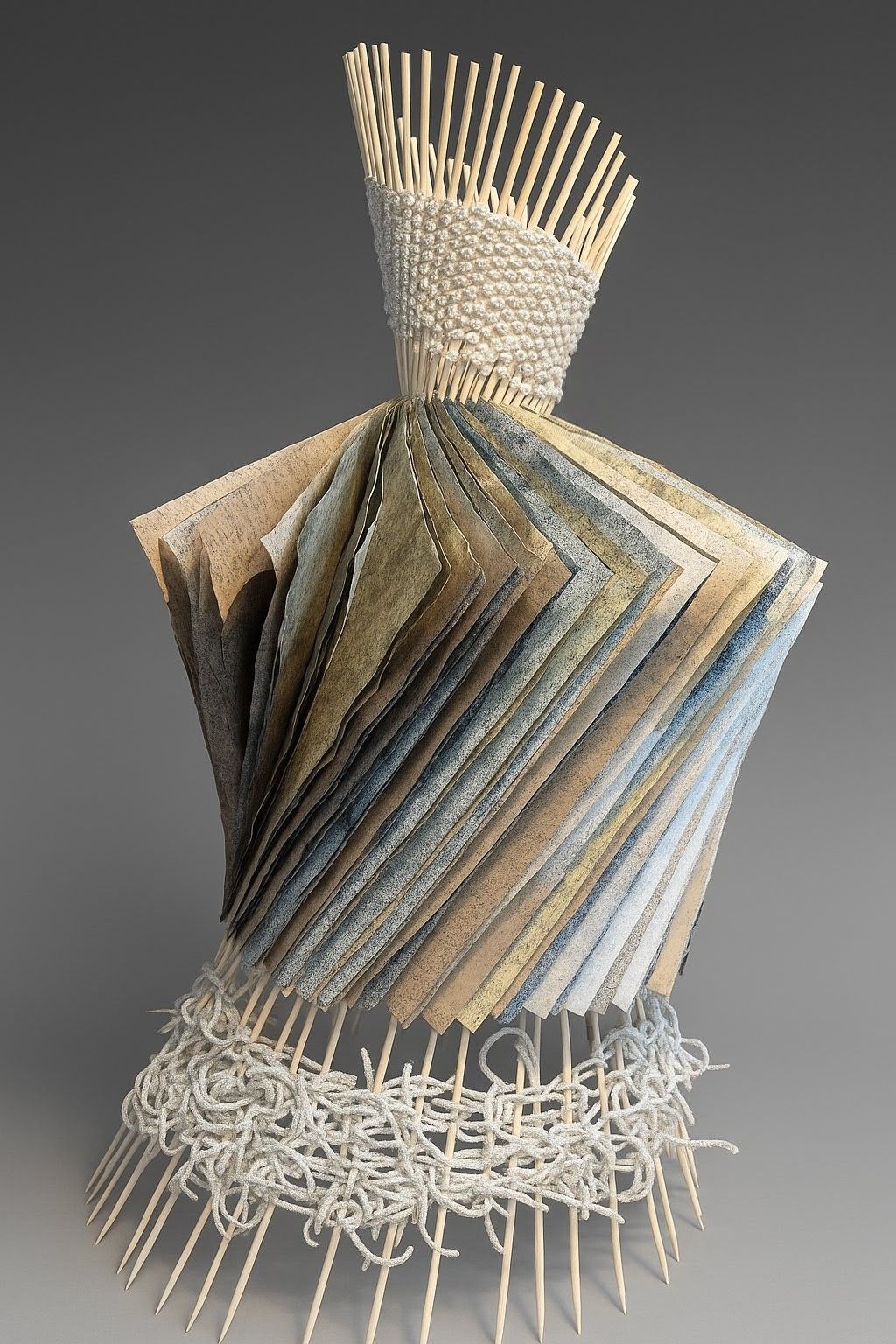 Large piano hinge book sculpture that utilizes upcycled goal netting from Nashville Soccer Club. 